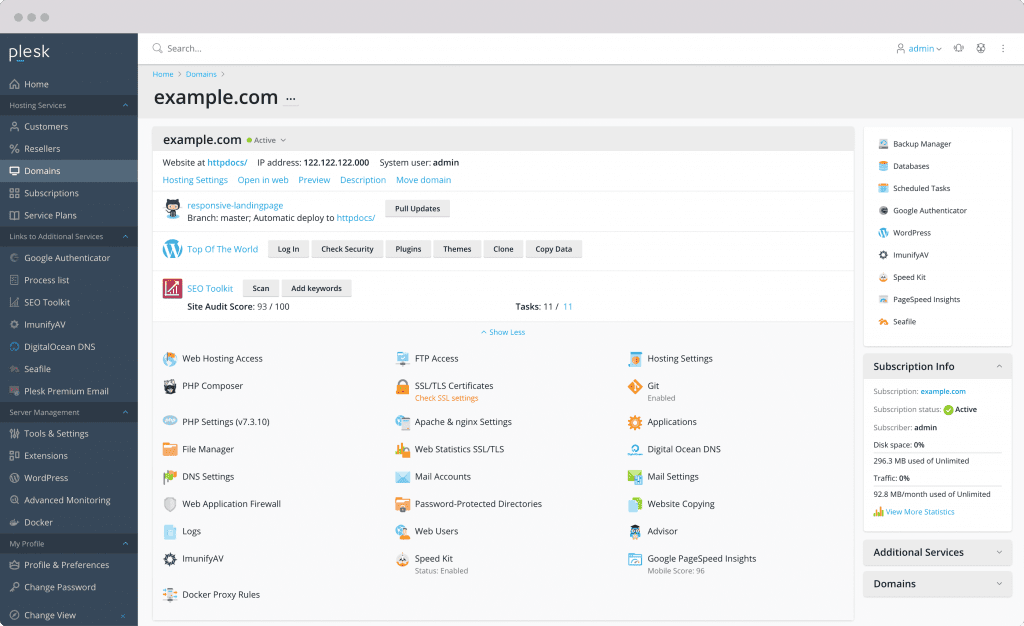 Plesk for Hosting Infrastructure Providers